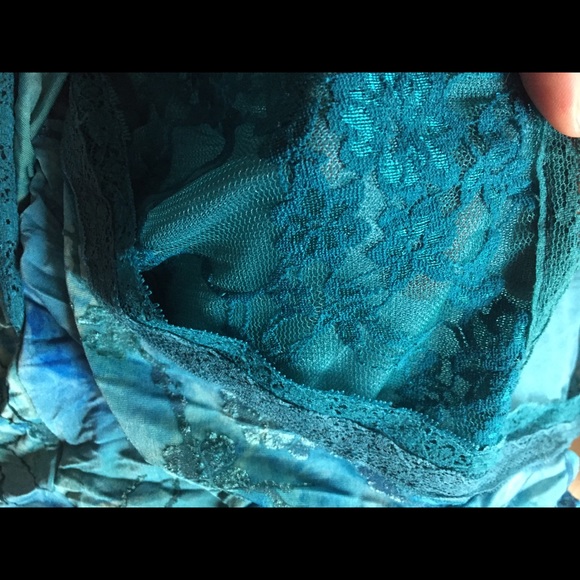 🌸 ♥️💜 Boho aqua blues greens M L Dress Barn - Picture 2 of 7